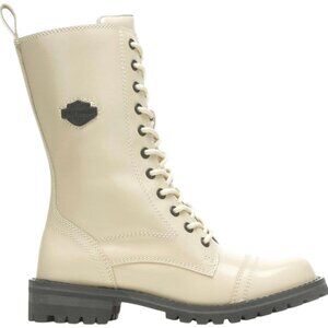 Harley-Davidson Walsen Light Beige Lace-Up Boots Size 9 Motorcycle Riding D87256